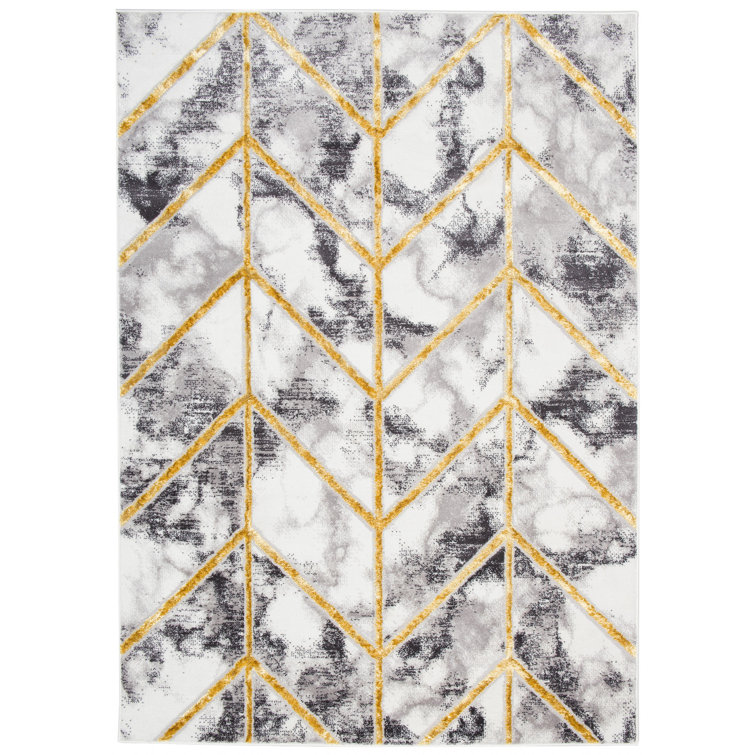 Fairmont Park Barnicle Flatweave Grey/White/Gold Rug Wayfair.co.uk